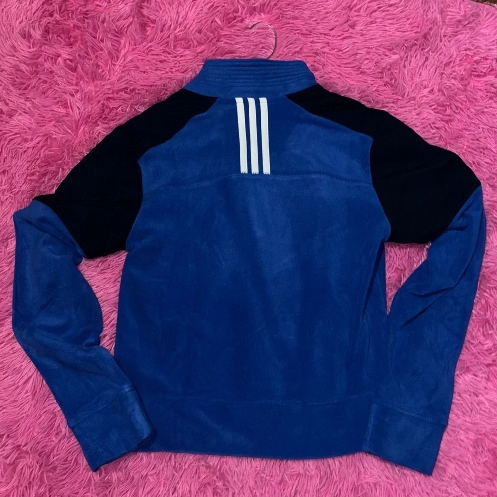 Adidas Pullover Quarter Zip Pullover Long Sleeve Fleece Crop 1/4 Jacket